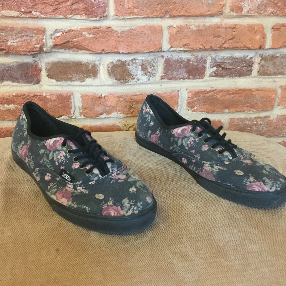 Floral and Black Vans Sneakers